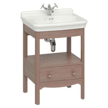 Burlington Guild 620mm Dark Oak Furniture Wash Stand & Basin